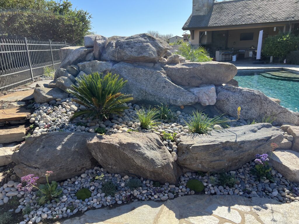 Custom Landscape Design waterfall project by Golden 1 Landscape